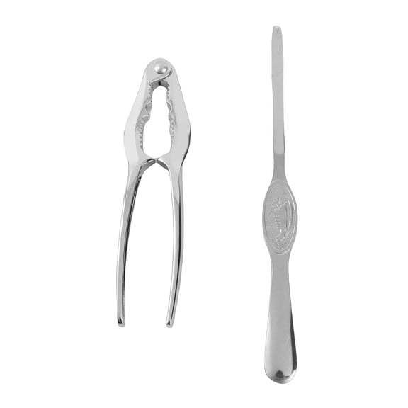 YAHHU Premium Stainless Steel Crab & Shrimp Tool Set – Durable Crab Cracker, Clip & Spoon for Easy Eating & Elegant Serving