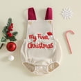 thumbnail image 2 of Emitonse Bodysuits For Baby Jumpsuit For Girls My First Christmas Baby Overalls Corduroy Romper Xmas Clothes | Baby First Christmas Outfit Size 6-12 Months ,Red, 2 of 9