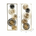 thumbnail image 4 of Pierced Disc Metal Wall Panels for Home Decor - Mounted Wall Art for Living Room, Bedroom, and Bathroom - Hanging Decor Accents for Entryway or Hallway Display - Set of 2, 32", Gold & Black, 4 of 11