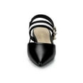 thumbnail image 2 of BLISSFUL STEP Women's Buckle Decor Pointed Toe Slingback Mules Black 5, 2 of 8