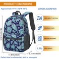 thumbnail image 3 of Paisley and Floral Blue Pattern 17" Waterproof Oxford School Backpacks for Teens, S-Shape Padded Straps, for School, Travel, Hiking, Camping, 3 of 5