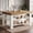 WHITE AND BROWN, variant on Tribesigns 55.1-Inch Kitchen Island with Storage Shelves, Farmhouse Island Table with Large Countertop and Leg Room for Kitchen & Dining Room (Dark Brown)