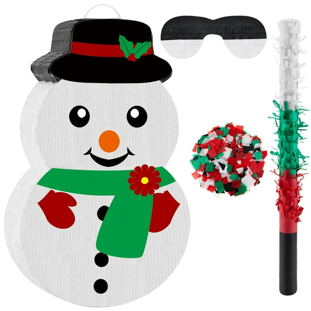 Piñata navideña Lewtemi Snowman 42 x 27 x 7,5 cm con accesorios