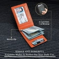 thumbnail image 5 of Hongan Slim Wallets for Men - Leather Money Clip RFID Blocking Bifold Wallet -（Carbon Black&Orange）, 5 of 9