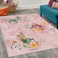 thumbnail image 2 of Butterfly Decorative Rug, Springtime Flying Moths on Vintage Style Background Wings Transformation, Quality Carpet for Bedroom Dorm and Living Room, 6 Sizes, Pale Pink, by Ambesonne, 2 of 4