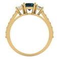 thumbnail image 4 of 1.88 ct Emerald Cut Natural London Blue Topaz 3 Stone 18K Yellow Gold Womens Engagement Ring, 4 of 5