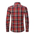 thumbnail image 3 of qolati Men's Casual Plaid Shirt Cotton Long Sleeve Button Down Checked Shirts Fall Winter Classic Fit Business Work Blouse, 3 of 3