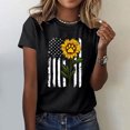 thumbnail image 1 of LSLJS Chemise Drapeau Américain Femme Décontractée Été Imprimée Manches Courtes Col Rond T-Shirt Ample Blouse Independence Day, 1 of 4