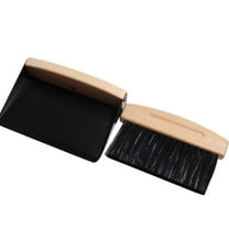 Mini Broom and Dustpan Set Small Metal Dustpan and Brush Set Hand Whisk Broom for Home Office Desktop Sofa Pet Care Household Cleaning (sisal Hemp bristles, Black)