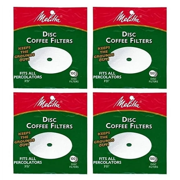 Melitta 3.5 Inch White Disc Coffee Filters Pack of 4