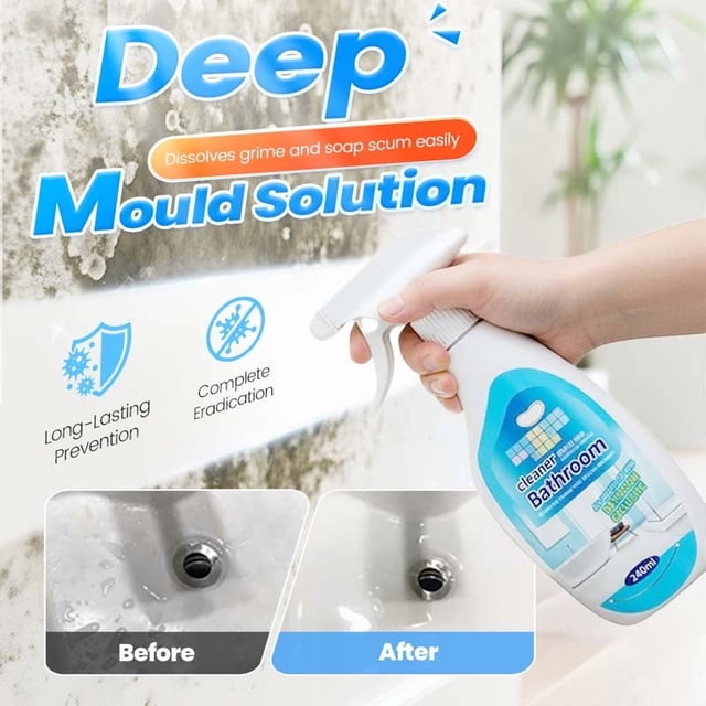 Spray limpiador para baños | Limpiador de inodoros multiusos • Descalcante elimina residuos de jabón, cal, agua dura • Limpieza profunda en bañera, lavabo, cristal, baldosa, ducha • Natural