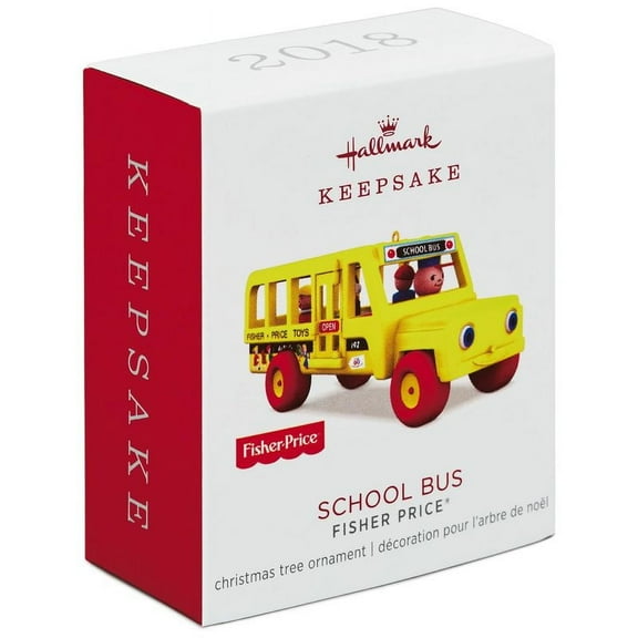Hallmark Mini Fisher-Price School Bus Ornament, 0.46" Keepsake-Ornaments Baby & Toddler,Transportation,Toys & Gaming
