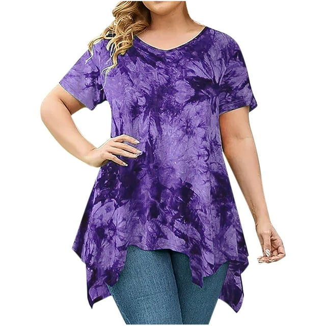 Puntoco Liquidación de blusas cortas para mujer, moda informal, manga corta, estampado, cuello en V, blusa tipo suéter para mujer
