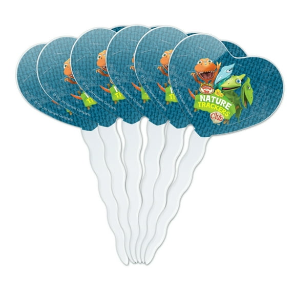 Nature Trackers Club Dinosaur Train Heart Love Cupcake Picks Toppers Decoration Set of 6