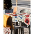 thumbnail image 5 of Fsddascl Red Poppy Flower Outdoor Tablecloth - 54x54 Inch Square Dining Table Cover, Blue Daisy Floral Patriotic 4th of July Waterproof Outdoor Table Cloth with Umbrella Hole & Zipper for Patio, 5 of 7
