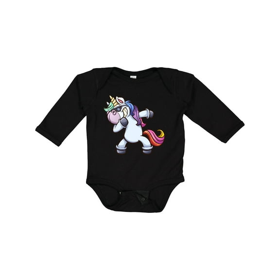 Inktastic Dabbing Unicorn Boys or Girls Long Sleeve Baby Bodysuit
