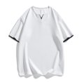 thumbnail image 1 of pstuiky camisetas de manga corta para hombre, Camisa informal de manga corta con solapa y botones sólidos para hombre ropa de hombre xxxl, 1 of 6