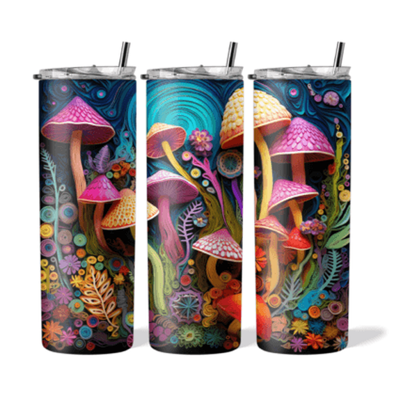20oz Tumbler - Colorful Mushrooms