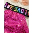 thumbnail image 5 of iiniim Kids Girls Sequins Letters Printed Crop Tank Top with Pleated Skirt Ballet Jazz Hip Hop Dance Costume Size 2-12 Hot Pink 11-12, 5 of 7