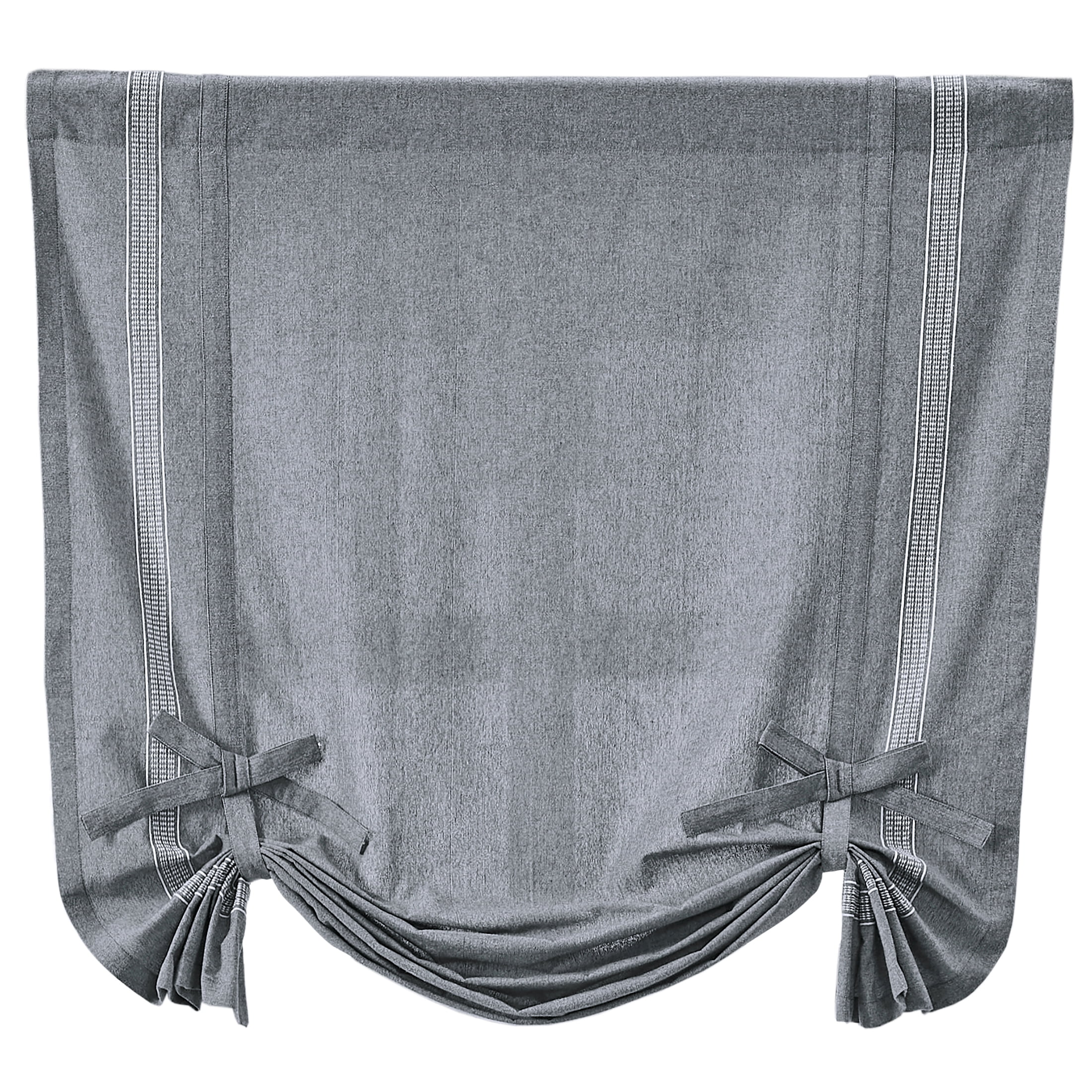 (2 pack) Better Homes & Gardens Light Filtering Cotton Balloon Shade, 1-Piece, Grey, 42" W x 63" L