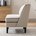 thumbnail image 4 of Sesslife Accent Chair with Back Pillow, Modern Armless Single Sofa Chair with Padded Sponge Seats, Soft Velvet Upholstered Reading Side Chair Solid Wood Legs for Living Room, Bedroom, Cream, 4 of 13