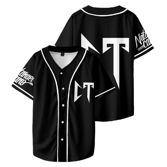 Natanael Cano Corridos Tumbados Chemise de Baseball Mode Unisexe Jersey Manches Courtes Col en V Hauts d'Été, C, TTTG