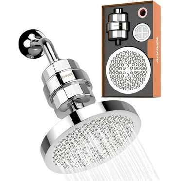 Babyomi Shower Head Filter, Shower Head and Shower Filter 15 Stage with 2 Replaceable Filter Cartridges and 6-inch Large Overhead Showerhead for Bathroom