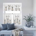 thumbnail image 6 of Kitchen Window Curtains Valance and Tier Set, Easter Flower Rabbit Rod Pocket Tier Curtain Valance Set, Cartoon Bow Floral Bunny Light Filtering Cafe Curtains for Bedroom Living Room, 6 of 9
