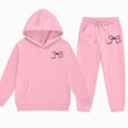 thumbnail image 4 of zuwimk Baby Girl Fall Winter Outfit Infant Letter Print Long Sleeve Sweatshirt and Jogger Pants Girl Clothes(Pink,9-10 Years), 4 of 6