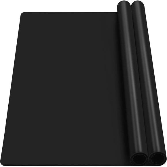 27.6" x 19.7" Silicone Mat Black, Gartful Silicone Crafts Sheets for Resin, Jewelry Casting Molds Mat, Countertop Protector, Counter Table Mat and Placemat, Nonstick Nonskid Heat-Resistant, Set of 2