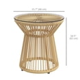 thumbnail image 3 of Outsunny Table d'Appoint en Rotin, Table d'Appoint Ronde à Tambour Creux, Beige, 3 of 10