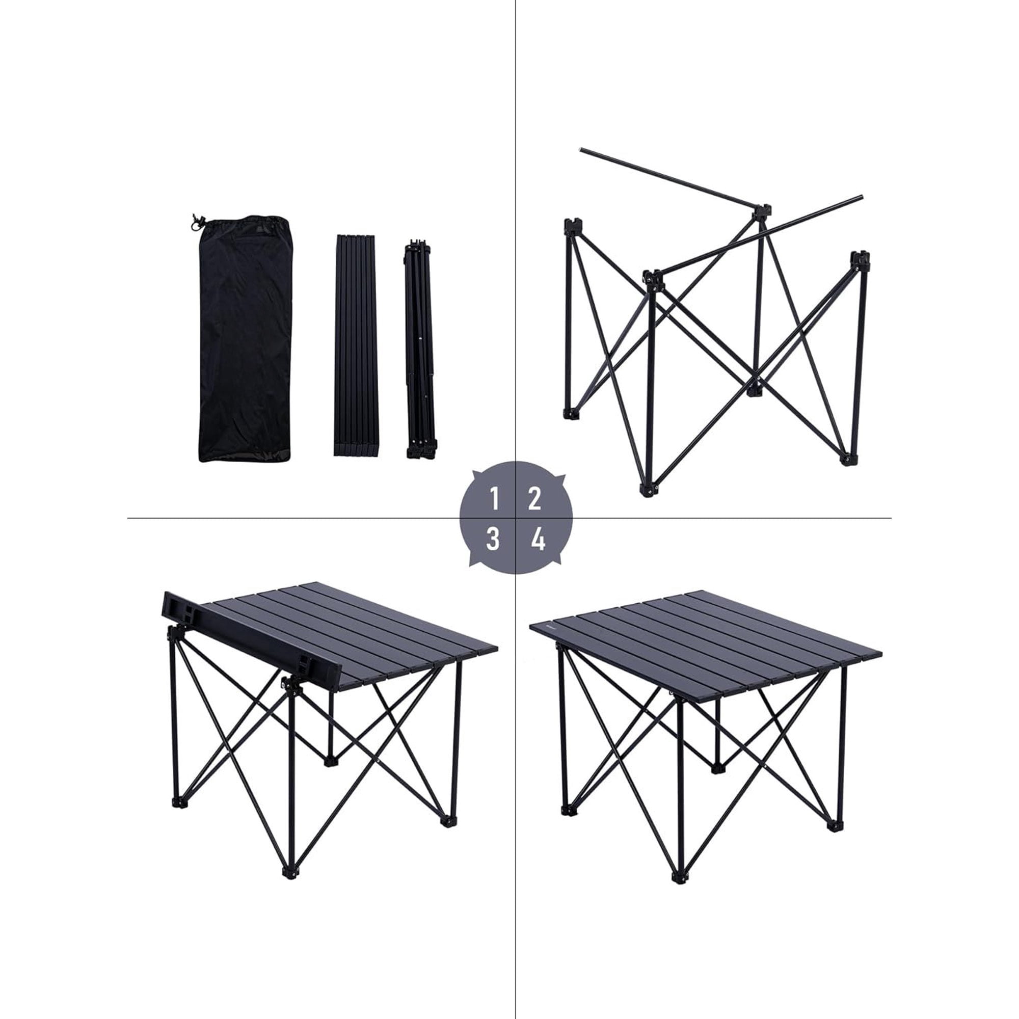 Ultralight Camping Table, Compact Aluminum Folding Beach Table with Carry Bag for Outdoor, Picnic BBQs, and Cooking