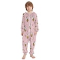 thumbnail image 2 of Soft Big Kids Onesie Pajamas Cozy Loose-Fit Jumpsuits for kids with Pockets for Christmas Lounge & Play Small Heart and Bee Patterns, 2 of 8