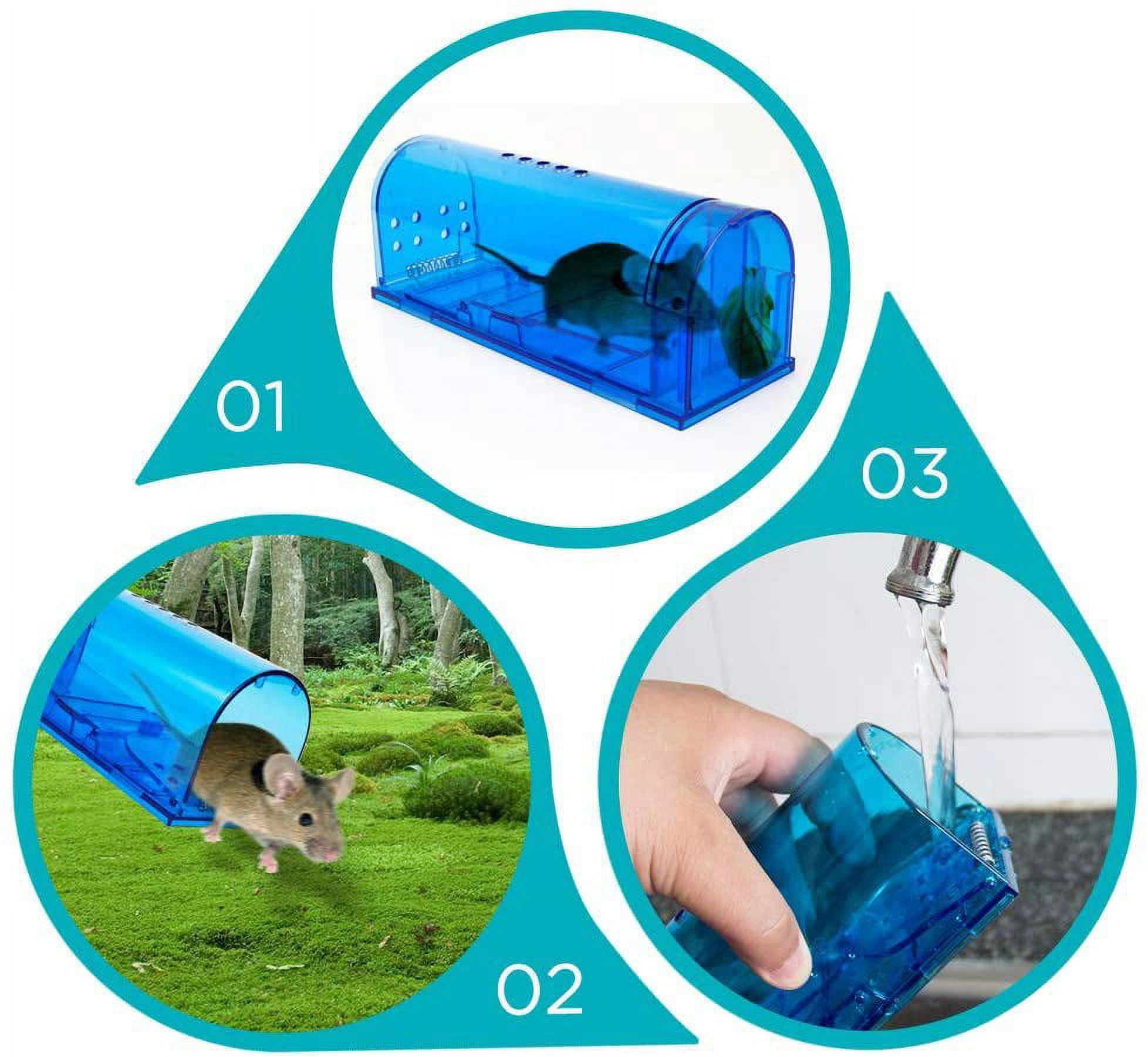 Kydely Humane Mouse Traps 2 Pcs Live Catch and Release Mousetrap New(Green), Size: 7.1 x 5.3 x 2.6