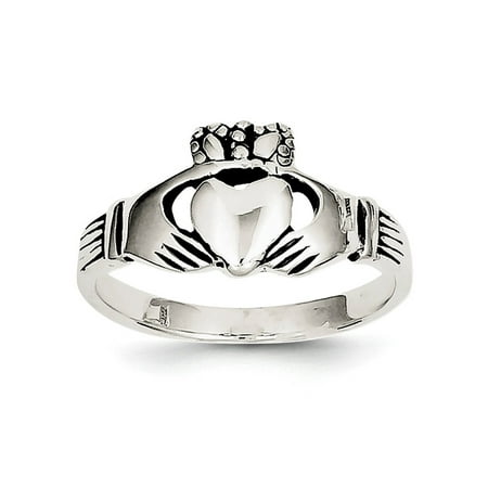 - 925 Sterling Silver Irish Claddagh Celtic Knot Band Ring Size 6.00 Gifts For Women For Her