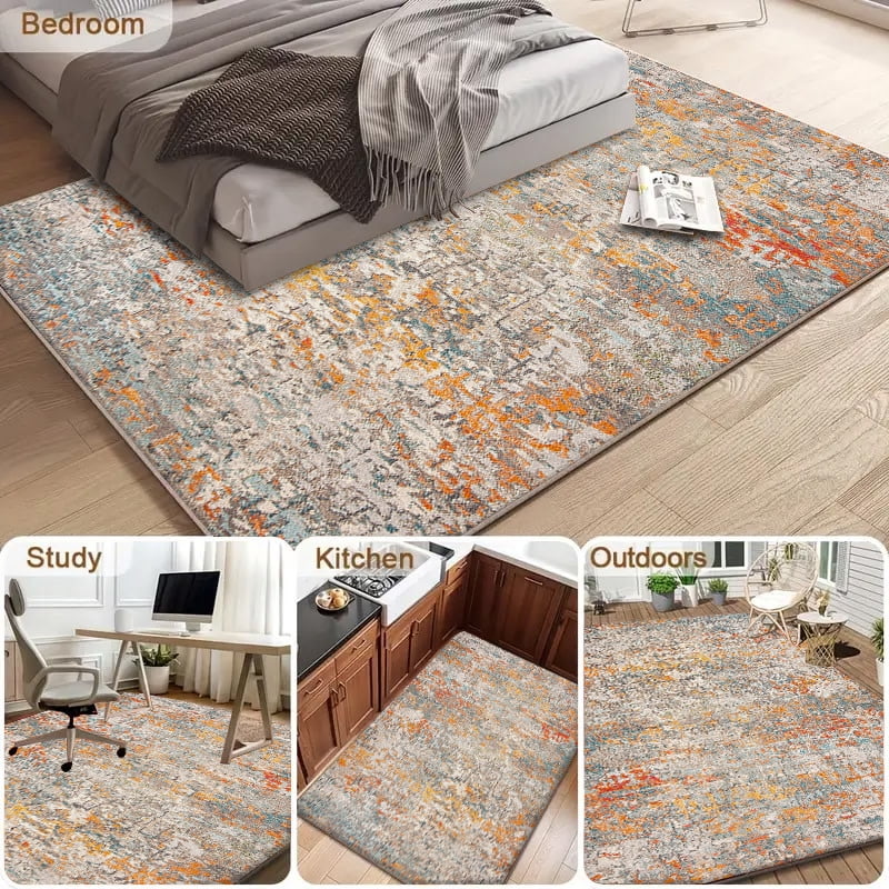 TECHVIDA 5x7 Area Rugs for Living Room Rugs, Modern Abstract Machine Washable Vintage Rugs,Non Slip Carpet,Modern Carpet for Bedroom Dining Room Farmhouse Home