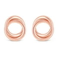 thumbnail image 2 of Italian 14k Rose Gold Shiny Modern Petite Double Eternity Circle Stud Earrings - Rose, 2 of 6