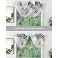 thumbnail image 5 of Waterfall Valances for Windows, Grey Ombre Botanical Kitchen Sheer Valance Curtains, Watercolor Gray Pastoral Leaf Rod Pocket Elegant Swag Valances for Living Room Bedroom, 47.2"x38.5", 3 Panel, 5 of 8