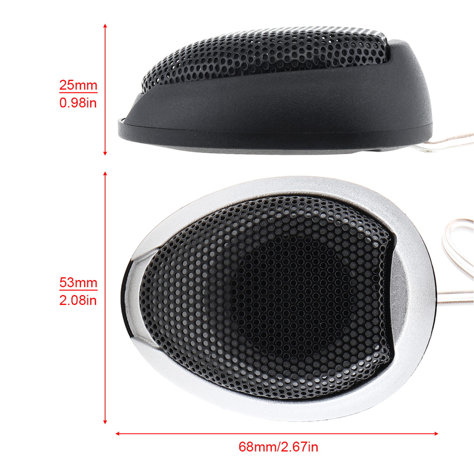 Dcenta Universal 2pcs 1000W High Efficiency Mini Dome Tweeter Speakers for Car Audio System - image 3 of 7