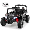 thumbnail image 1 of Honeyjoy 12V Kids Ride On Car Battery Powered Electric Remote Control LED Lights Music Black, 1 of 10