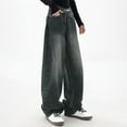 thumbnail image 5 of REALiKUN Jeans for Women Wide Leg Baggy Jeans High Waist Cargo Pants Casual Loose Boyfriends Trousers Vintage Streetwear, 5 of 8