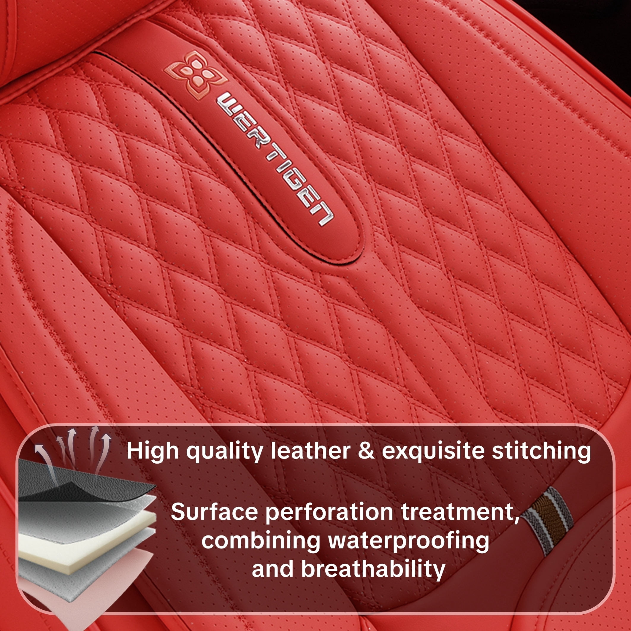 Leather 5 Car Seat Covers For Toyota 99% Models,Car Seat Cushions Full Set,Waterproof Car Sit Protectors,Easy To Install, Suitable For All Seasons.