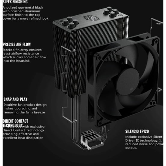 Cooler Master Hyper 212 Black Edition Cooling Fan/Heatsink 