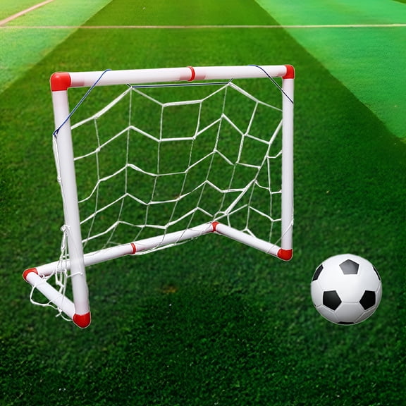 BESTSKY Toddler Indoor Football Goal Portable Soccer Goals Kids Child Soccer Goal White