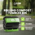 thumbnail image 2 of FCMP Outdoor HOTFROG 37 Gallon Single Chamber Rolling Compost Tumbler Bin, 2 of 9