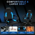 thumbnail image 3 of Ergonomic Gaming Chair with PU Leather Adjustable Swivel Office Chair for Home Study Blue, 3 of 11