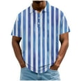 thumbnail image 2 of Blusa y camisa de manga corta con cuello vuelto para hombre, informal, de moda, de color liso, con botones, solapa y hebilla de gancho, camiseta de manga corta de poliéster para hombre., 2 of 5