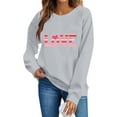thumbnail image 4 of Valentines Day Pullover Sweatshirts Women Cute Heart Funny Valentine Sweater Tops Casual Long Sleeve Shirts, M Gray, 4 of 6