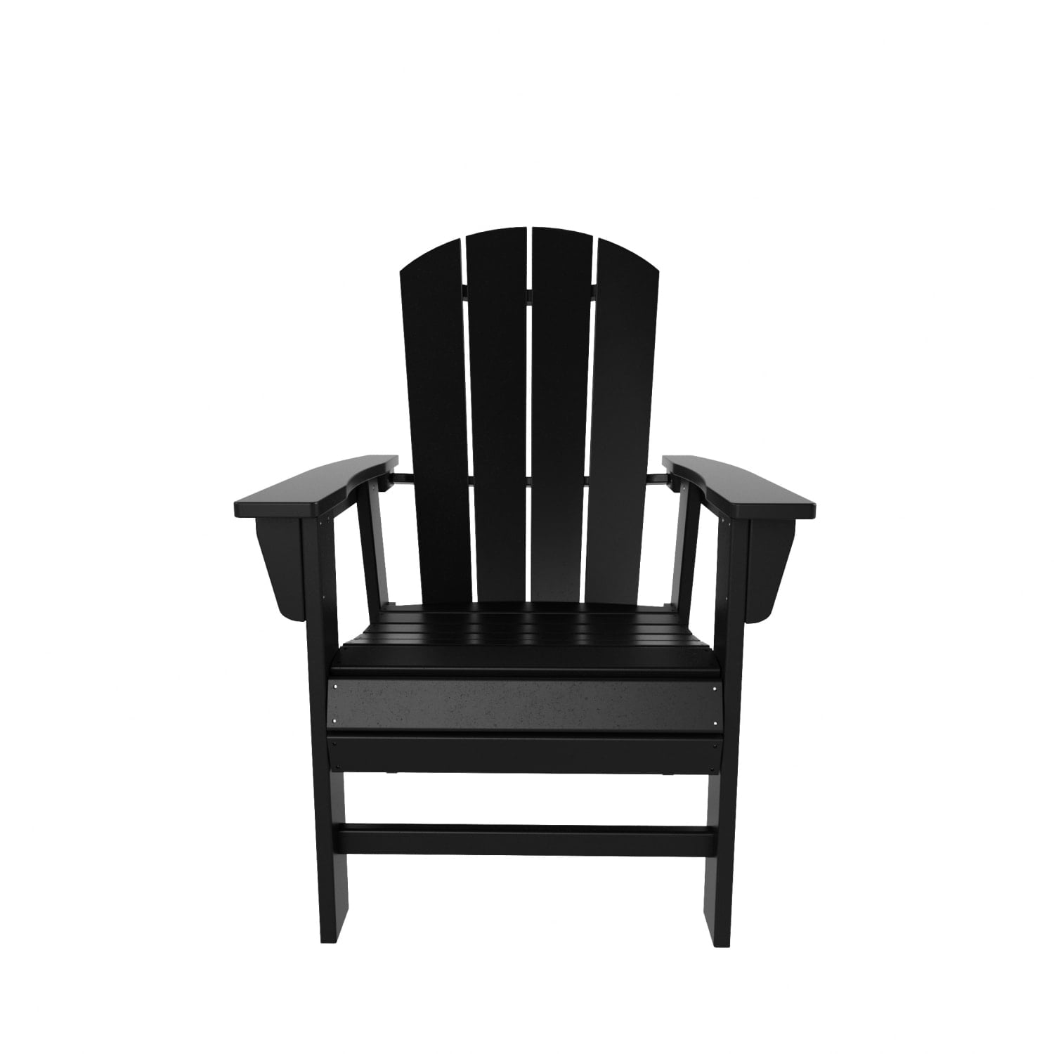 WestinTrends Malibu Adirondack Patio Dining Chairs, All-Weather Poly Lumber, Ergonomic Seat, 330-lb Capacity, Black