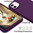 thumbnail image 4 of iPhone 12 Case, Phone Case iPhone 12 Pro, Slim Thin Soft Silicone Gel Shockproof Protective Hard Bumper Drop Protection Girls Women Boy Men Cute iPhone 12/12 Pro Cover, Deep Purple Design, 4 of 14